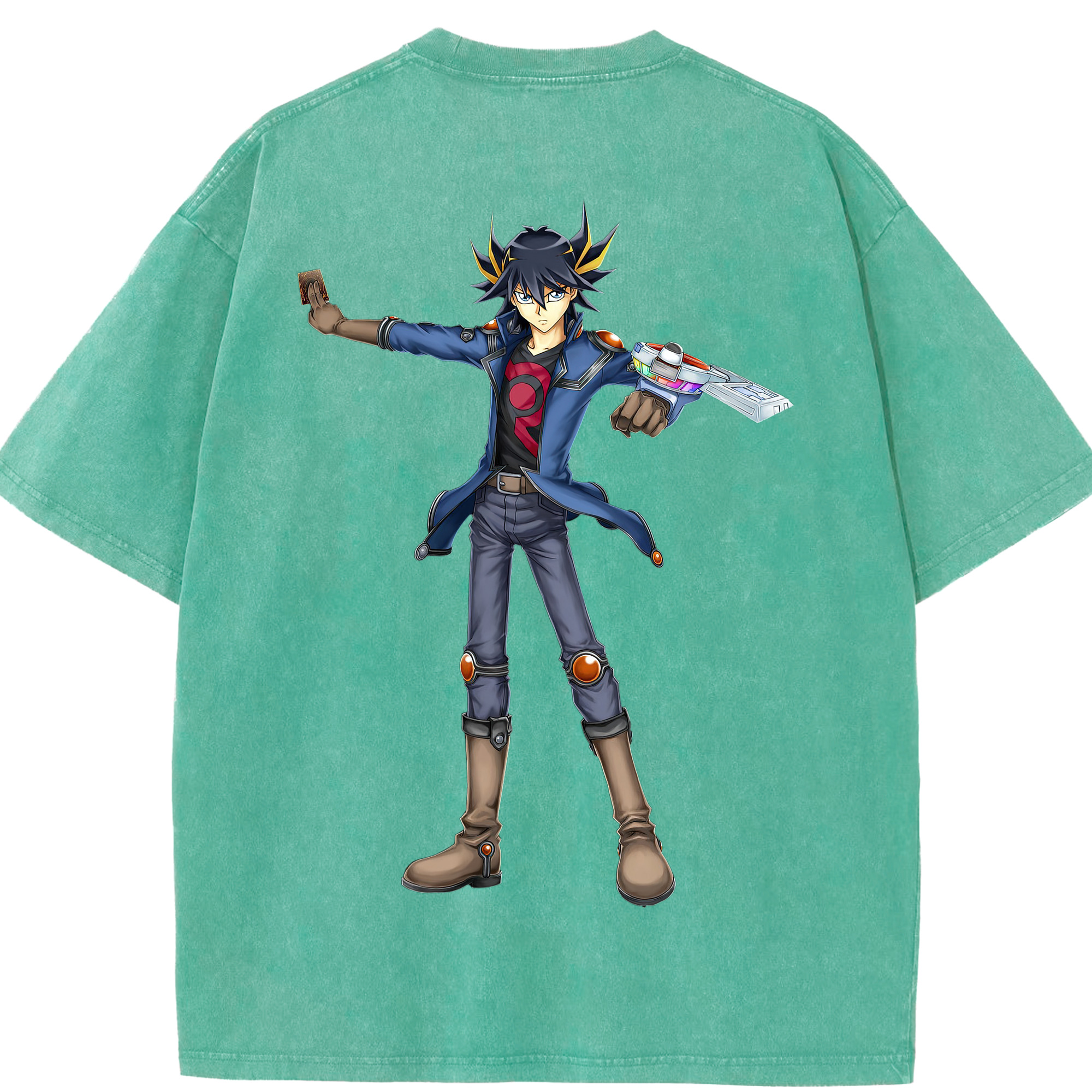（画像用） 遊☆戯☆王 Yu-Gi-Oh! 綿100% ヴィンテージ風 半袖Tシャツ（背面プリント）
